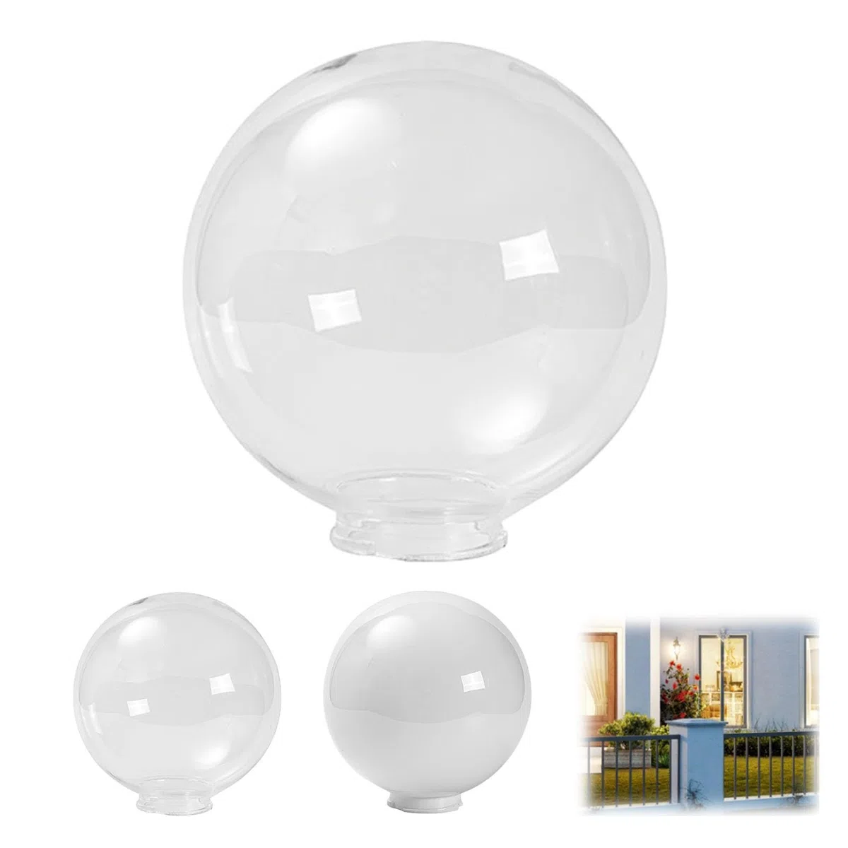 Paralume Acrilico Bianco Sferico, Paralume Sferico Acrilico Copertura Lampada Esterna Resistente all,per Lampada da Esterno e Parete Copertura di Ricambio Resistente alla Polvere Accessori