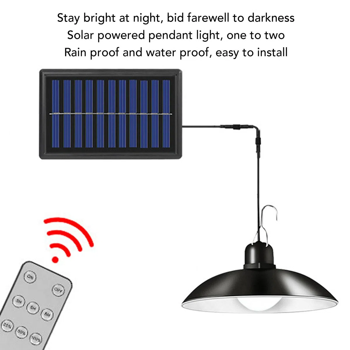 Lampada a Sospensione Solare con Telecomando | Impermeabile Dal Tramonto all'alba 3000K 4500K 6000K per Fienile all'aperto