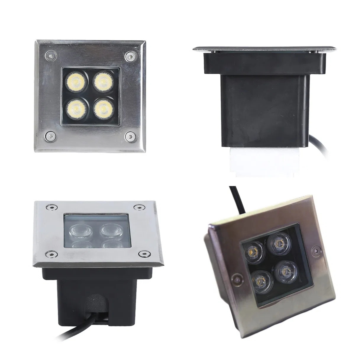 Faretti da Incasso A Pavimento Quadrato 4W Faretto Calpestabile LED Vetro Temperato Elevata Capacità di Carico IP67 Impermeabile For Esterno, Giardino, Terrazzo, Strada(Bianco caldo,110-220V)