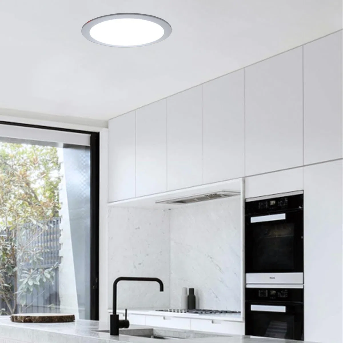 Alpinaluz Downlight LED da incasso professionale 25 W, alluminio, Ø23 cm, taglio Ø19 cm, CRI>85, interno cucina e sala da pranzo (CCT regolabile (3000 K-6000 K))
