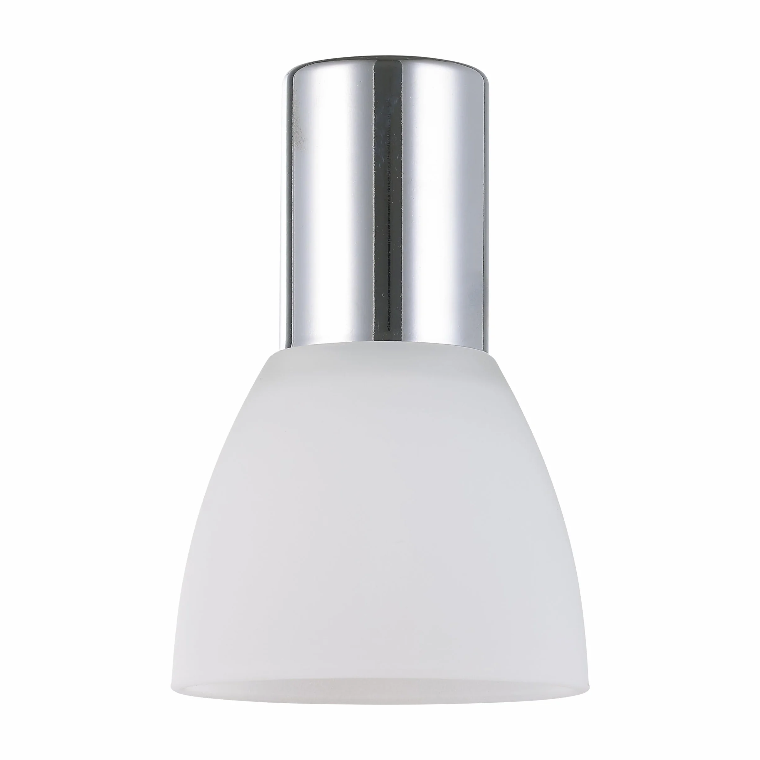 Eglo Sticker Lampada con finitura a specchio, applique, lampada cromata a specchio, metallo e vetro opalino satinato, lampada da bagno cromata, bianco, luce a prova di umidità, IP44, attacco E14