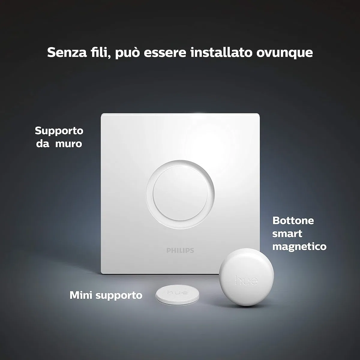 Philips Hue White Ambiance Starter Kit con 3 Lampadine, Bluetooth, Controllo Vocale, Dimmerabili, Attacco E27 + 1 Bridge Hue Controllo Completo del Sistema + 1 telecomando Hue Smart Button, Bianco