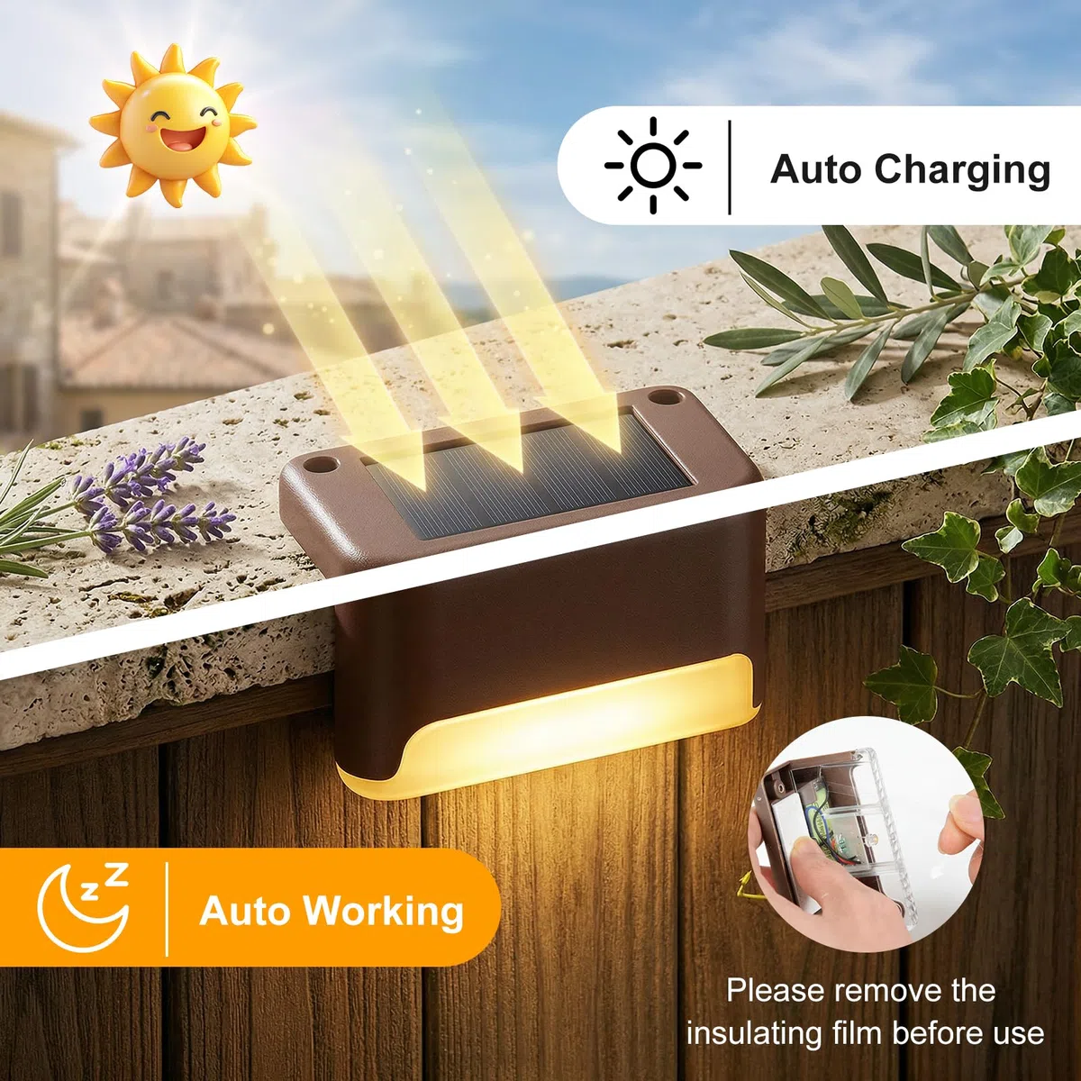 Qoosea Luci Solari da Giardino Esterno, 16 Pezzi Luce Solare Led per Scale Bianco Caldo, Impermeabile Luce Solare Faretto Lampade Solari per Scale Patio Sentieri Giardino Decor
