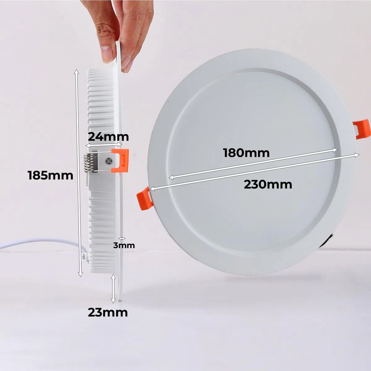 Alpinaluz Downlight LED da incasso professionale 25 W, alluminio, Ø23 cm, taglio Ø19 cm, CRI>85, interno cucina e sala da pranzo (CCT regolabile (3000 K-6000 K))