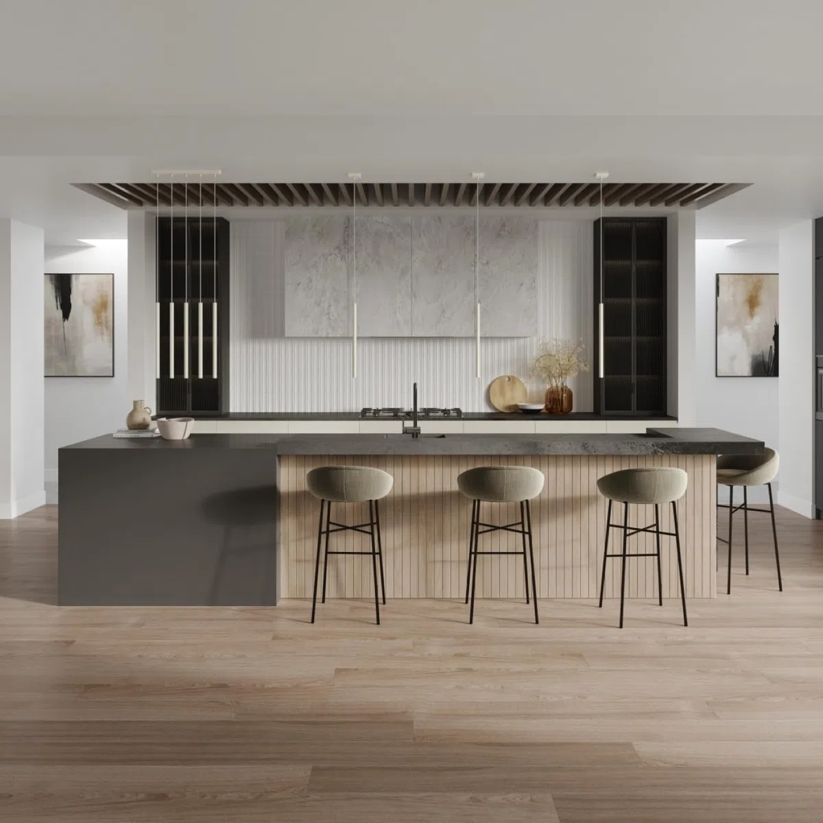 SOLLUX lighting Lampada Da Soffitto Lampada Da Sospensione Di Acciaio 1 Paralume 8 x 8 x 114 cm Beige Pastelo