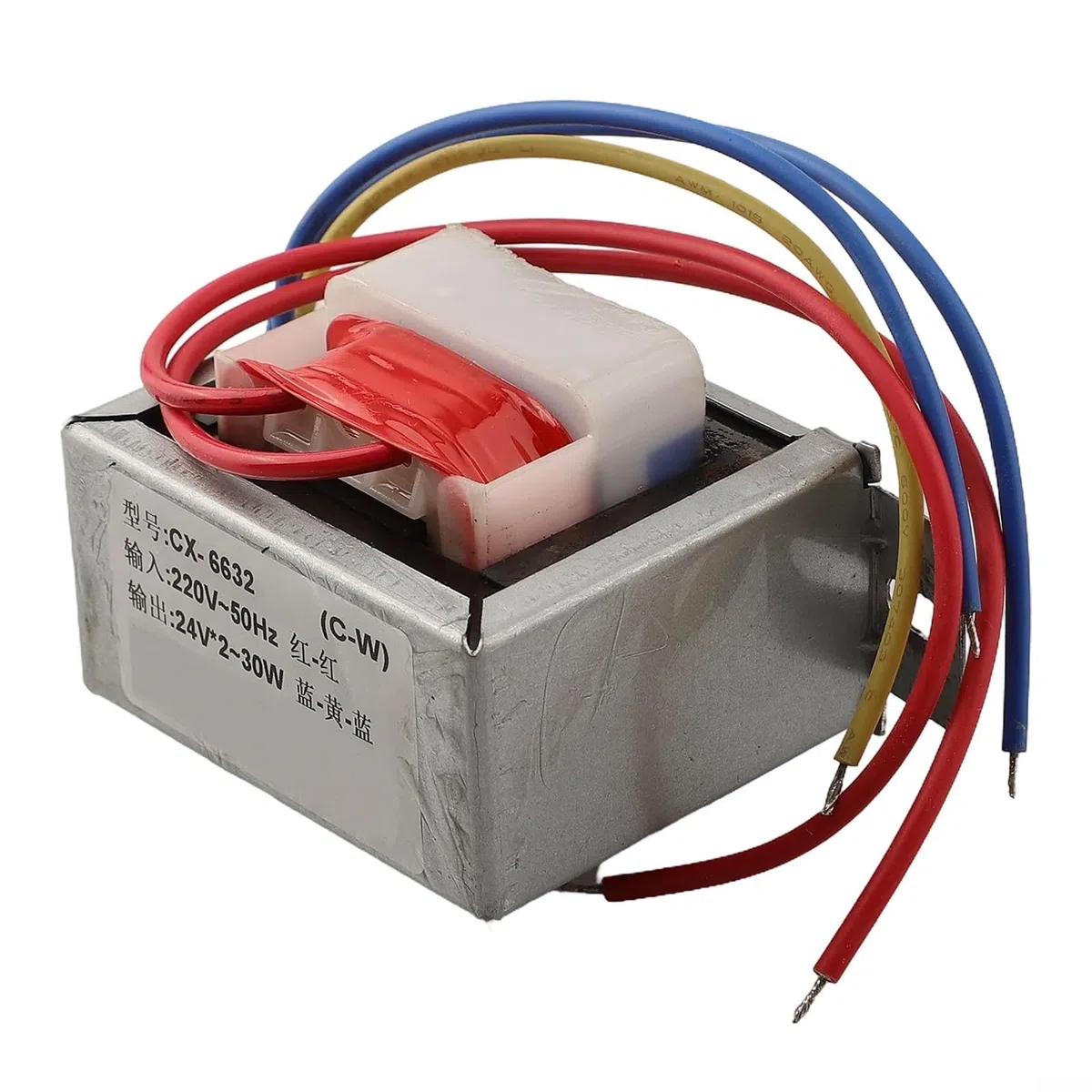 Trasformatore di potenza da 30 W con isolamento impregnato sottovuoto per conversione da 220 V a 12 V/24 V (doppia uscita 24 V)