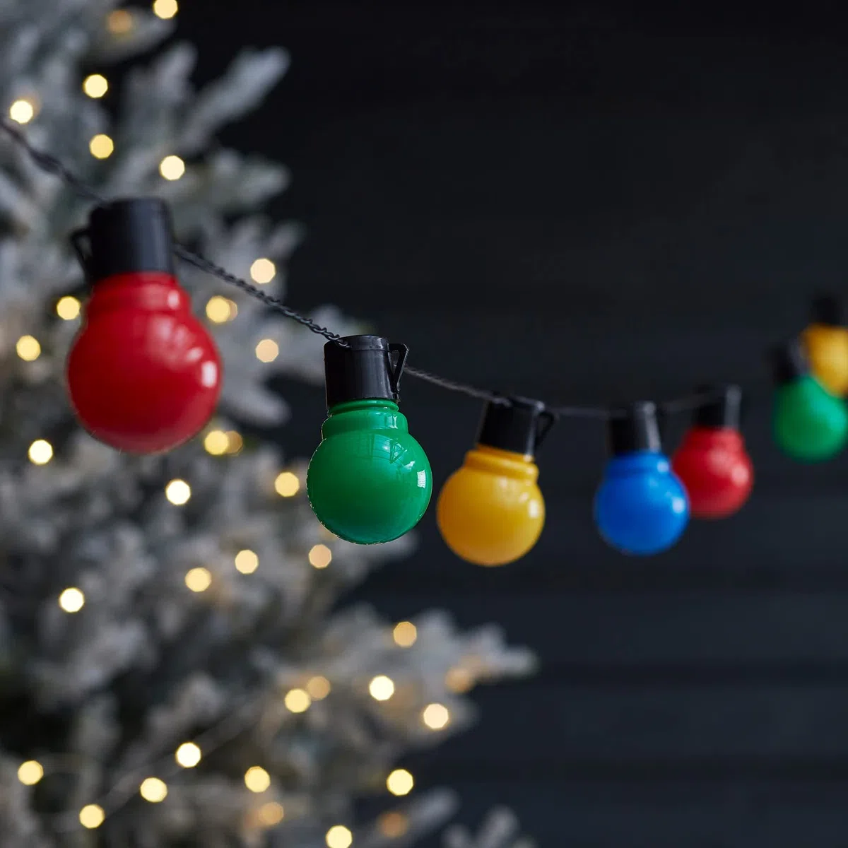 Lights4fun - Catena Luminosa con 30 Luci LED Multicolore a Forma di Lampadina