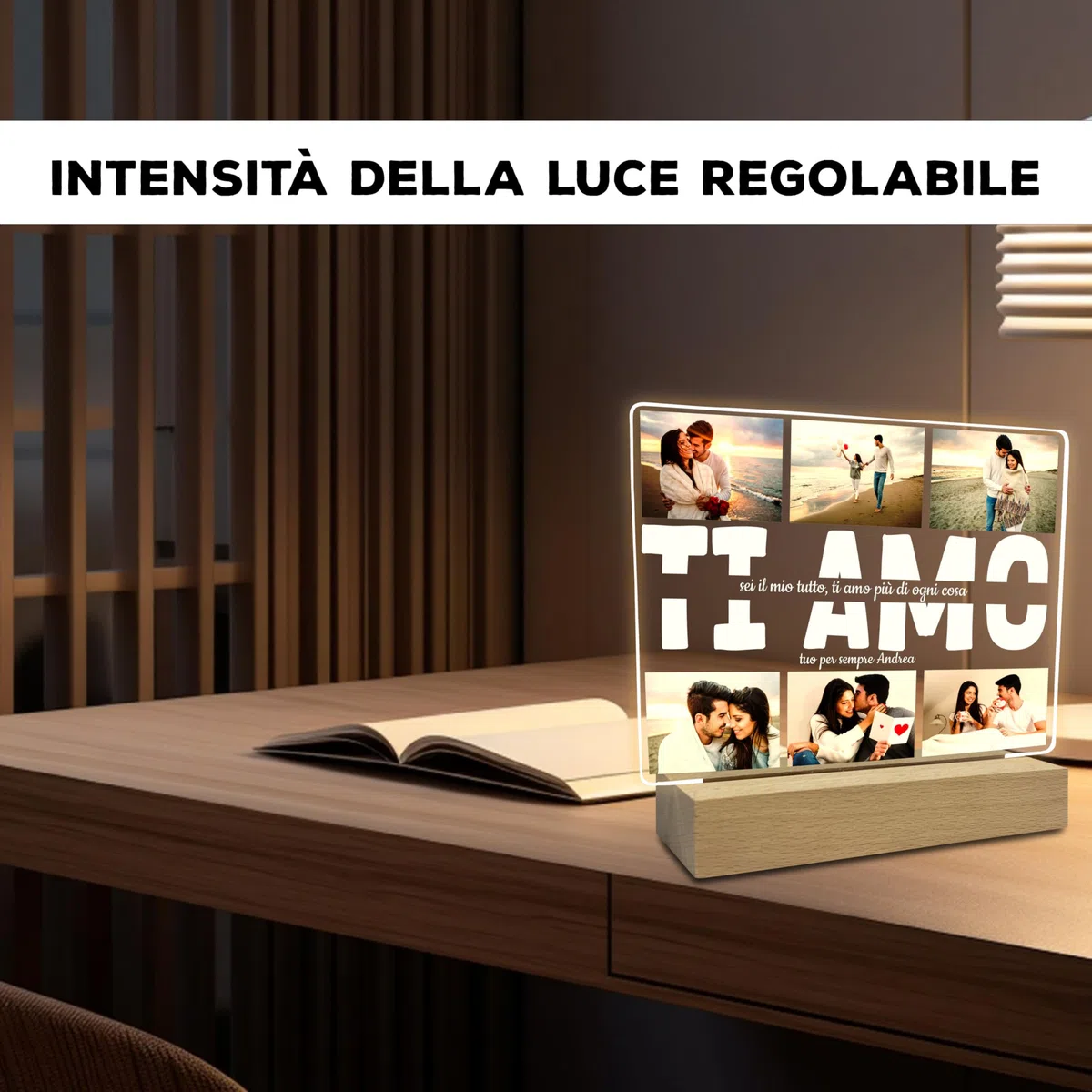STAMPATEK Lampada Personalizzata Regali Per San Valentino Per Lui Lei - Lampada Led Luce Notturna Regalo Fidanzato, Compleanno, Moglie, Marito, Compagno Regalo Natale Originale, PlexMod6_DS2