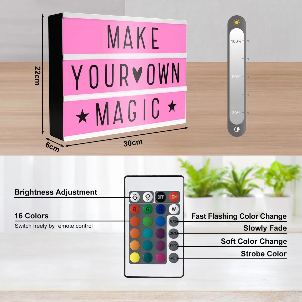 TAVADA Light Box,Insegna Luminosa,LED A4 Scatola Luminosa,con 294 Lettere ed Emoji,Lavagna Luminosa con Lettere Luminose,Telecomando,per Natale,Decorazioni Casa,Festa,Matrimonio,Compleanno,Negozio