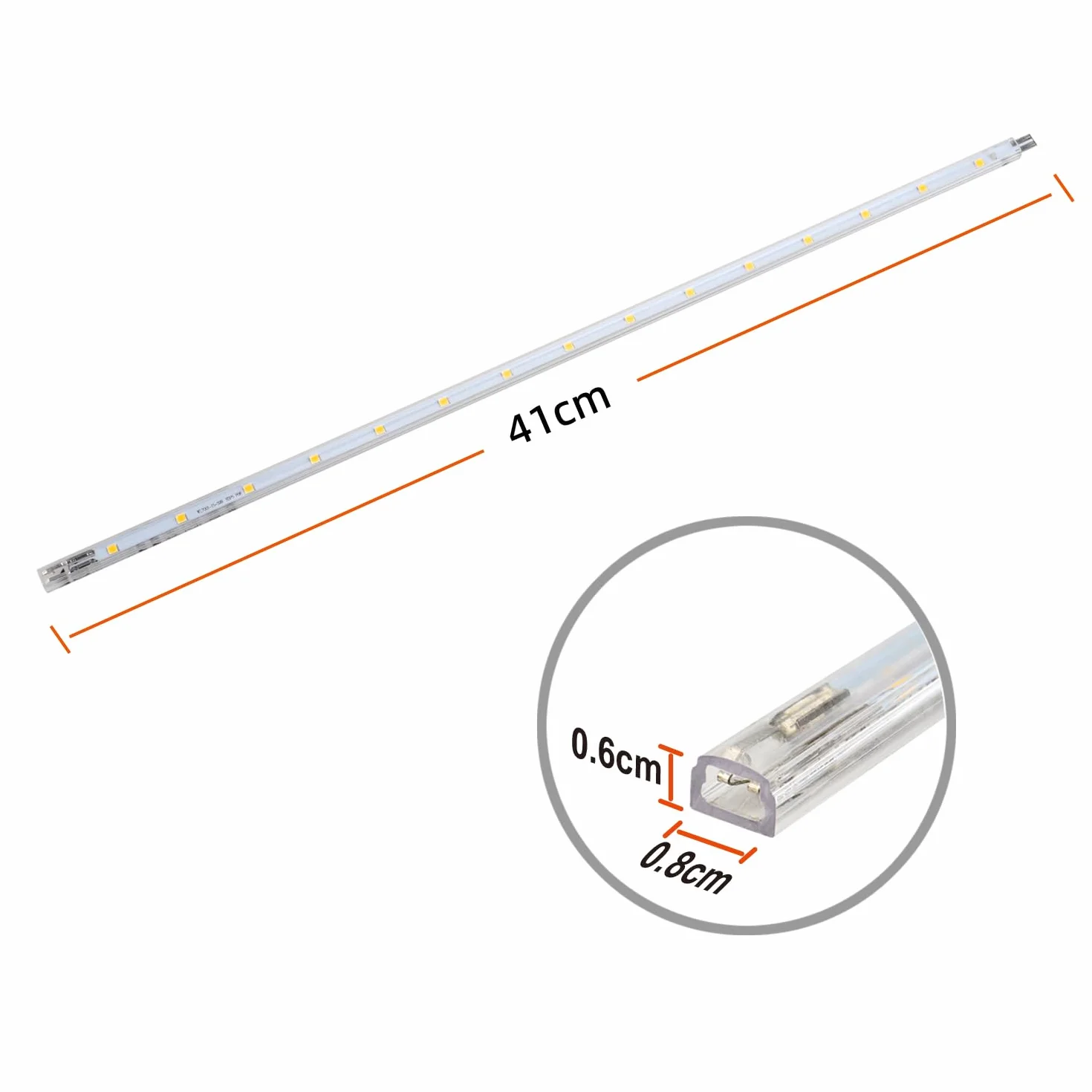 da LIGHT Lampada da incasso a LED con interruttore, 7 W, 700 lm, 4000 K, luce bianca neutra, per cucina, vetrine, armadio, con strisce da 4 x 41 cm, espandibile tramite sistema a incastro