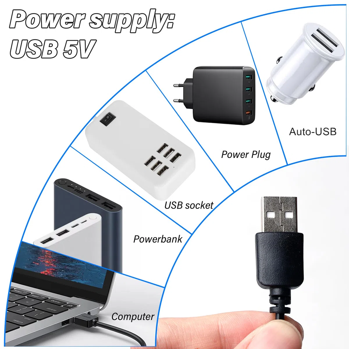4 mini faretti LED USB 5 V dimmerabili, luce spot, mini faretti dimmerabili con interruttore, luci spot luminose, USB, per casa, gioielli, decorazione, pittura