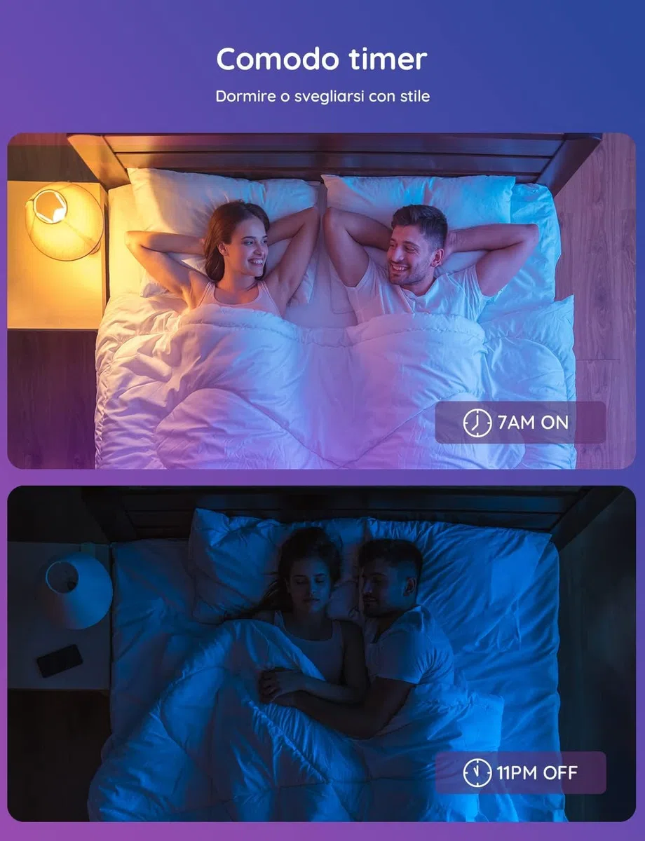 Govee Lampadina LED E27 Intelligenti WiFi e Bluetooth, Compatibile con SmartThings, Matter, Alexa e Google Assistant, 800lm, 16 Milioni di Colori RGBWW fai da te, Lampadina Smart, Set di 2
