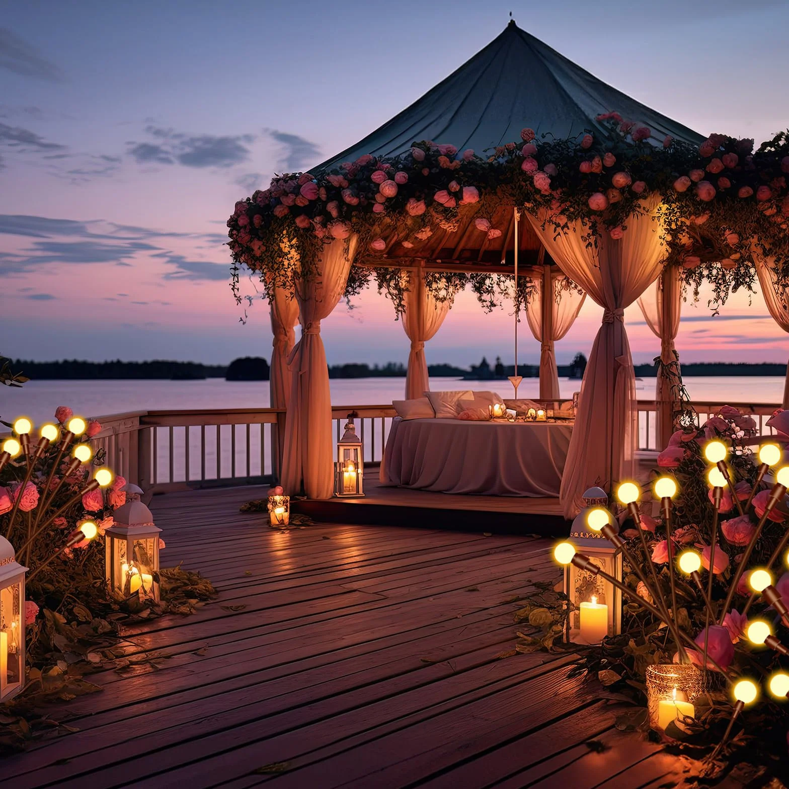 4 Pezzi Luci Solari Giardino Esterno, 10 LED Lucciole Luci Solari da Giardino, IP65 Impermeabile, Lampade Solare Lucciole Decorazione per Terrazza Percorso Prato Balcone Paesag(Bianco Caldo)
