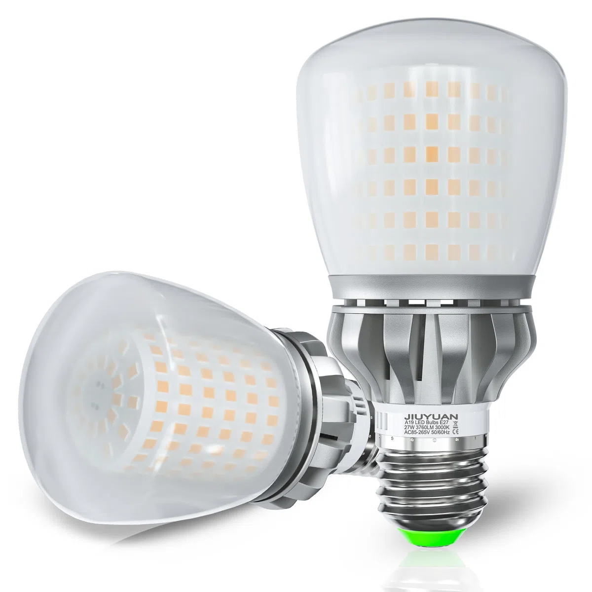 Lampadina LED E27, 27W (Equivalenti a 250W) 3000K Luce Bianca Calda 3760 Lumen, Lampadine E27 LED A60, Angolo del Fascio di 360 Gradi, Non Dimmerabile, Lampada LED, Pacco da 2