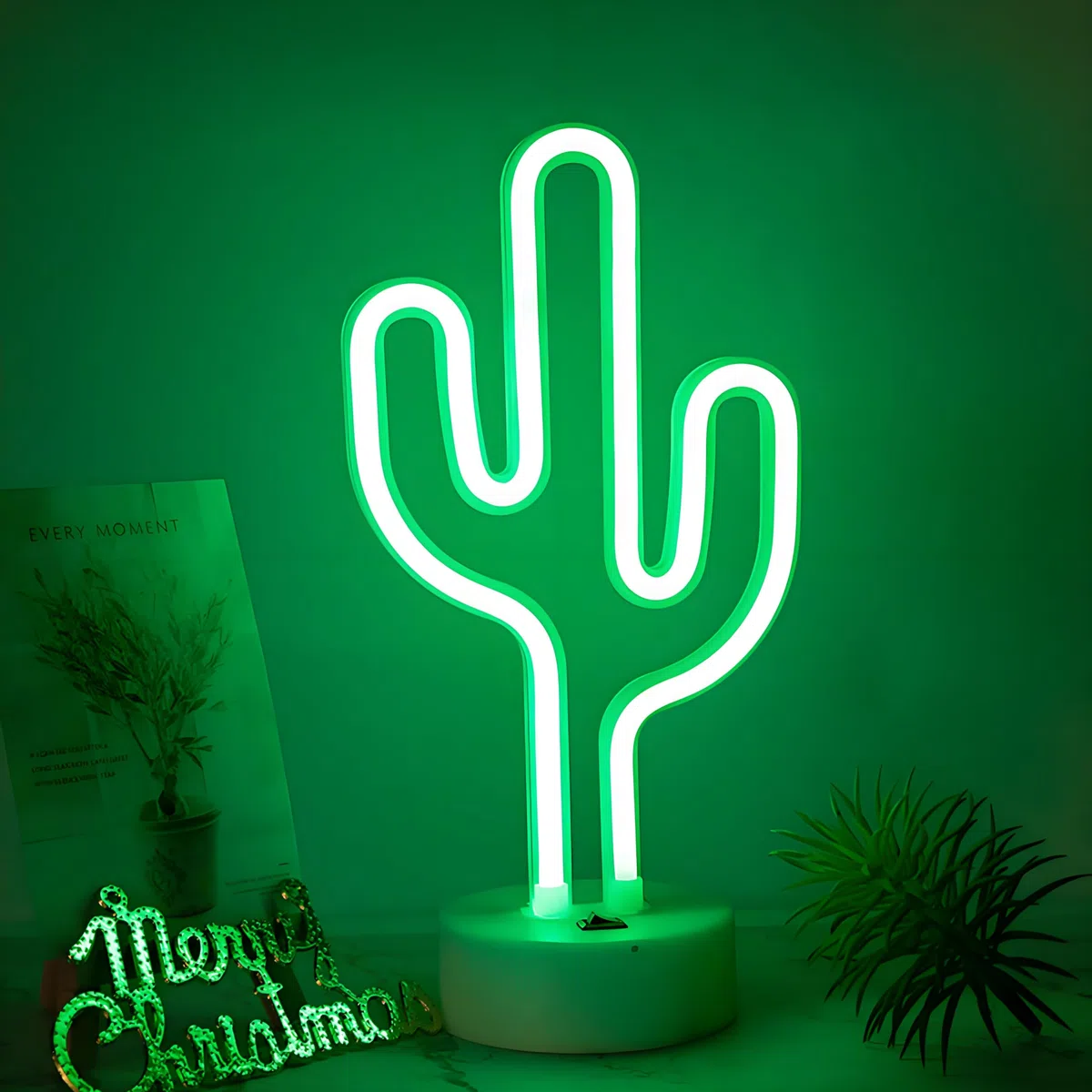 ENUOLI LED Cactus Insegne al neon Luce al neon con base Luce notturna al neon Batteria/Luce al neon alimentata tramite USB per decorazioni per feste di compleanno per amici Regali per bambini