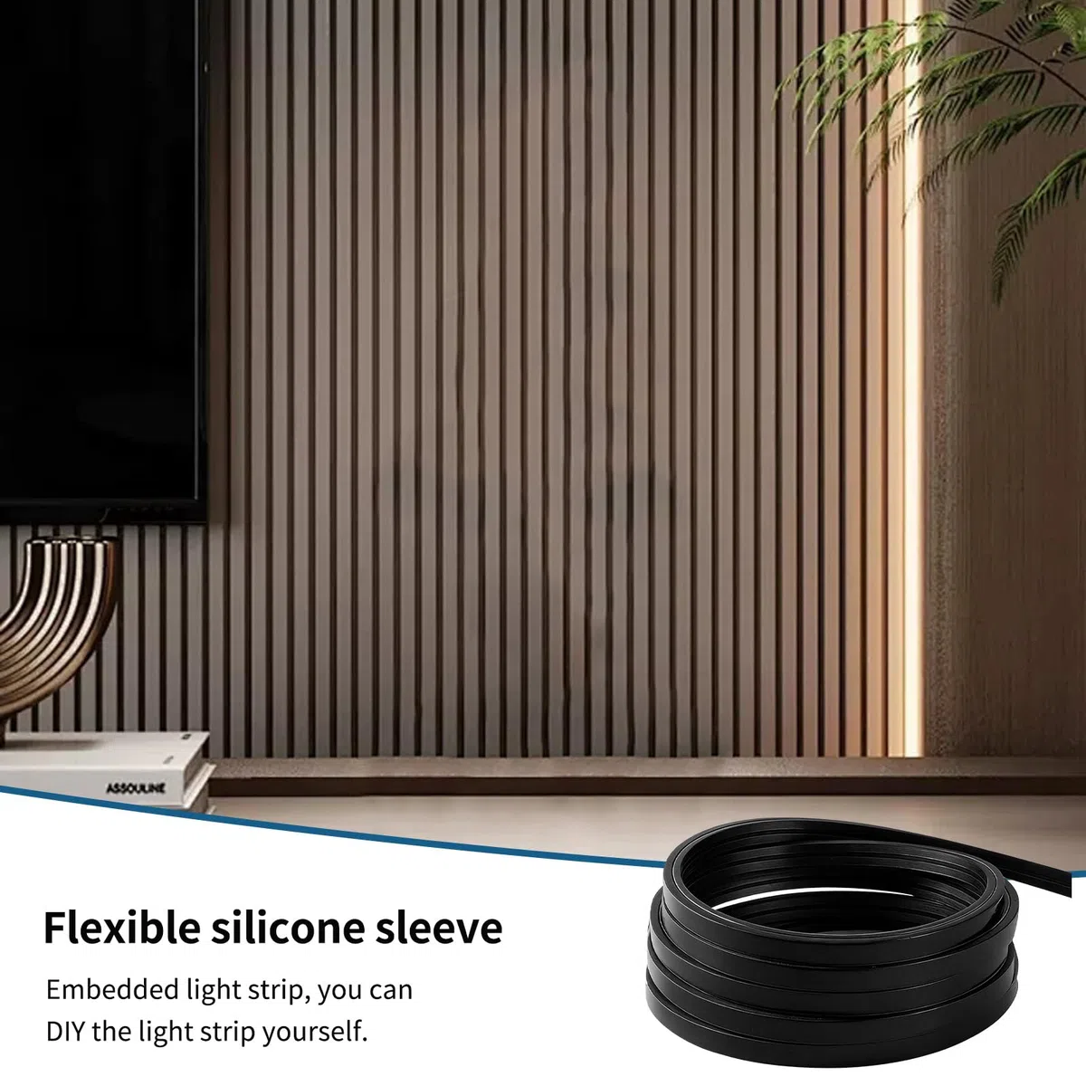 Profilo a LED Flessibile in Silicone,Profilo in Silicone Flessibile 5m,Profilo e Diffusore per Striscia LED,Diffusore di Canali LED,per Soffitto,Armadio,Bar,Pannelli Acustici