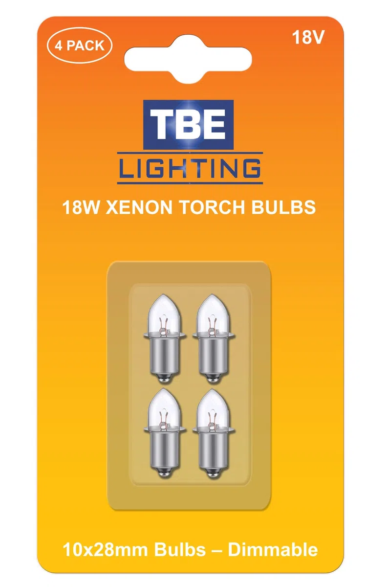 TBE LIGHTING Lampadine di ricambio per torcia allo xeno da 18 V, a risparmio energetico, compatibili con luci Makita da 18 Volt / presa base P13.5S, luce bianca per fari, torce, torce, torce