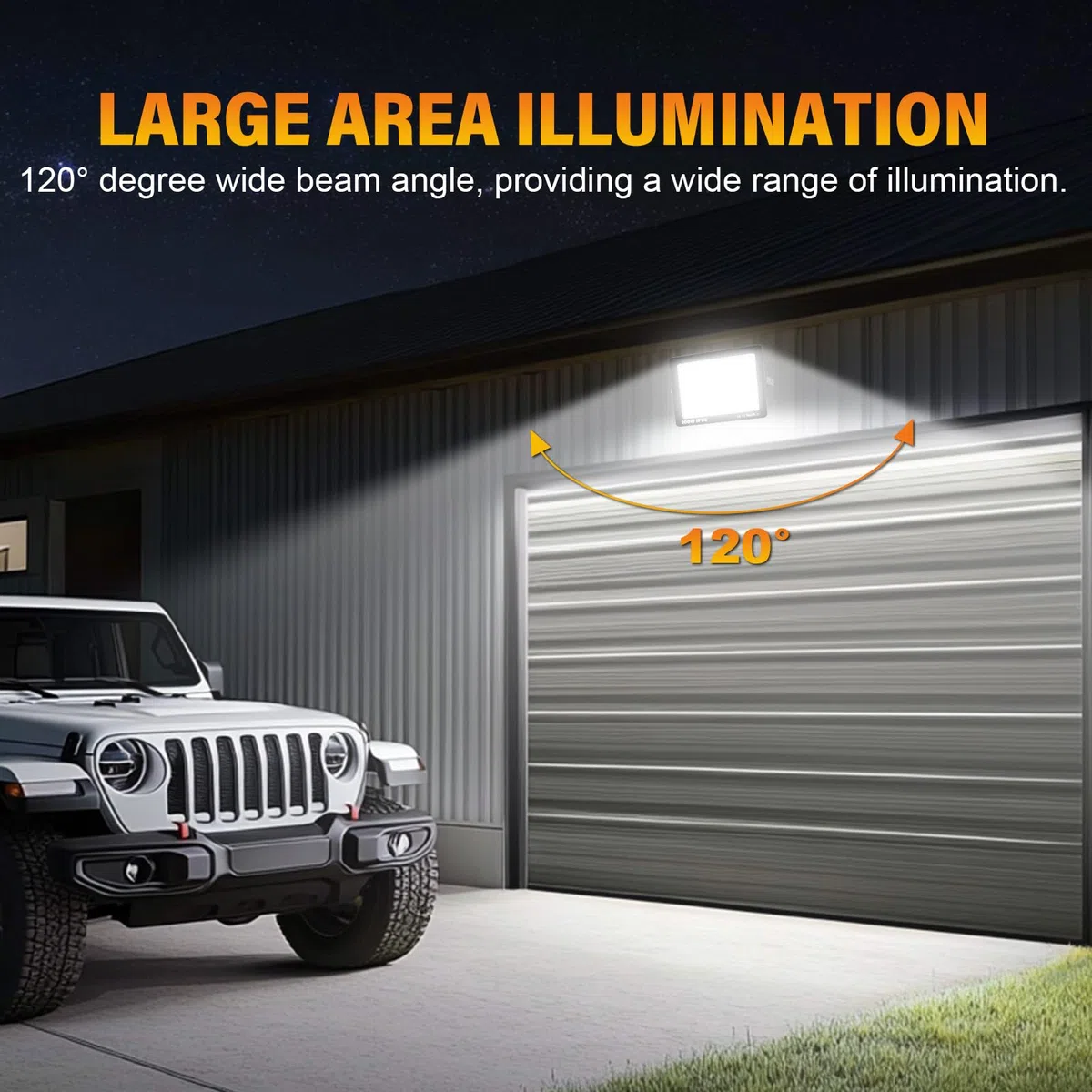 RIGIDON Faretto LED 100W, Faro da Esterno con Spina, Faretti 10000LM Impermeabile IP66, Fari Led Interna ed Esterna 6000K Bianco Freddo Fari di Sicurezza per Giardino, Cortile, Garage