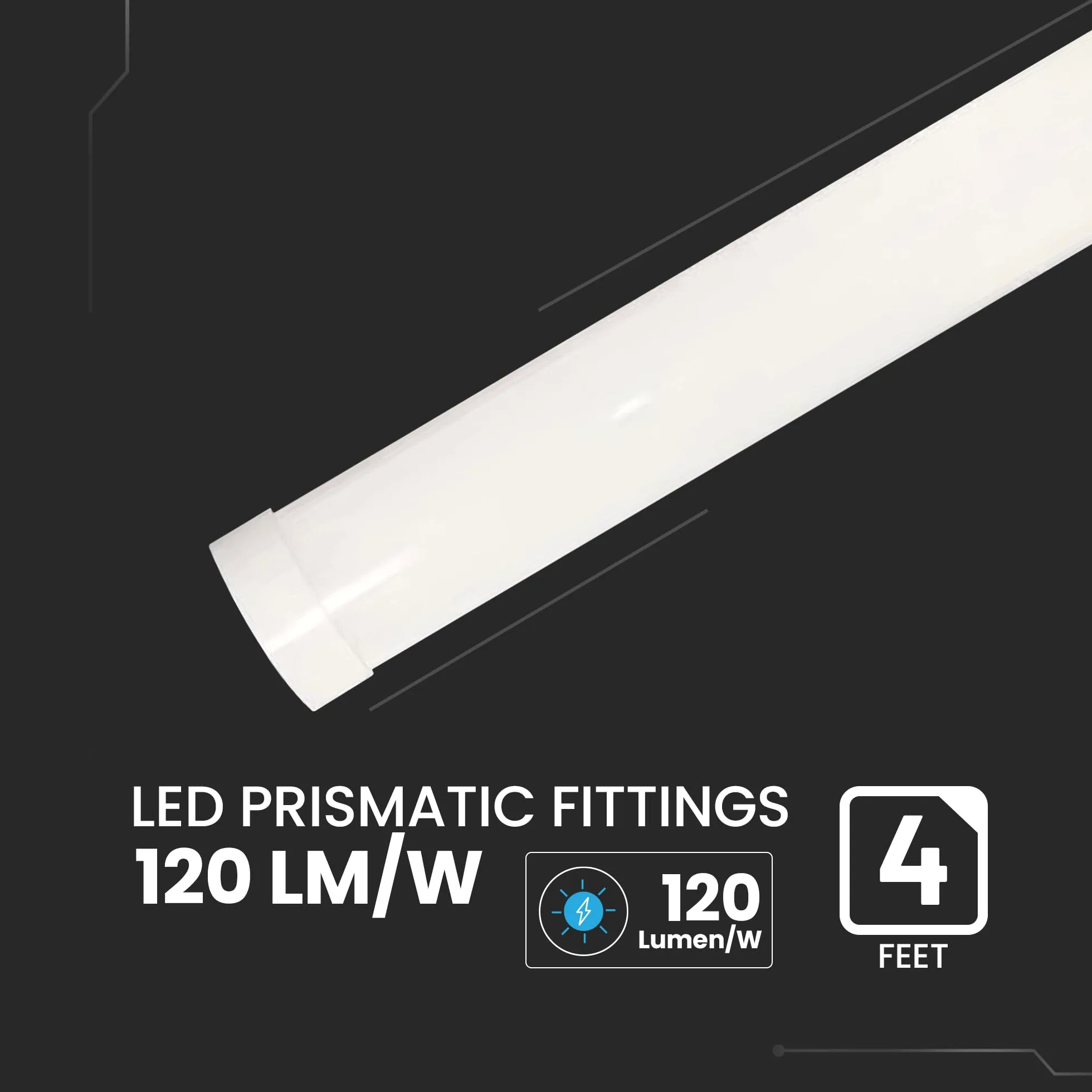 V-TAC 2x Plafoniera LED Lineare da Soffitto 120 CM - 40W - PRO SERIES - Lampada Rettangolare 4800 Lumen - IP20 per Parete, Garage, Negozio, Magazzino - Plafoniere Tubo - Luce Naturale 4000K