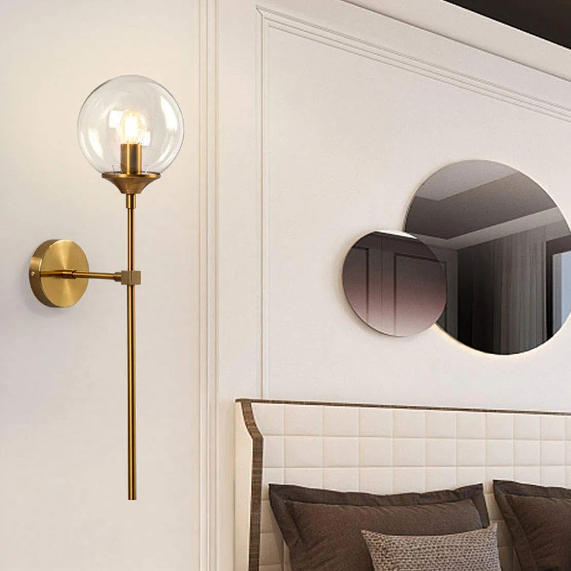 KCO Paralume di ricambio per illuminazione a sfera, moderno, trasparente, accessorio per applique da parete a sospensione (trasparente)