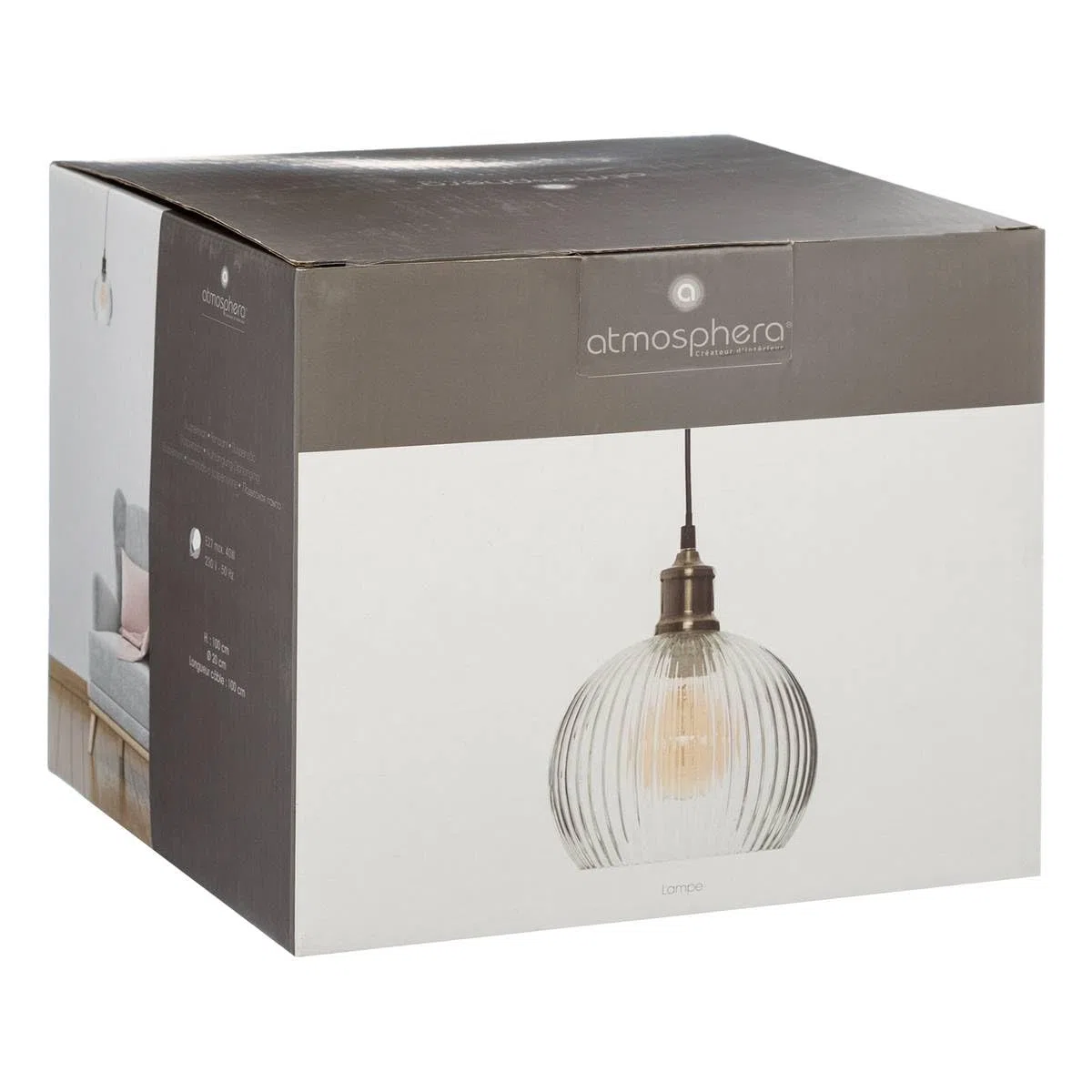 Atmosphera - Lampadario Laye in vetro D20 cm