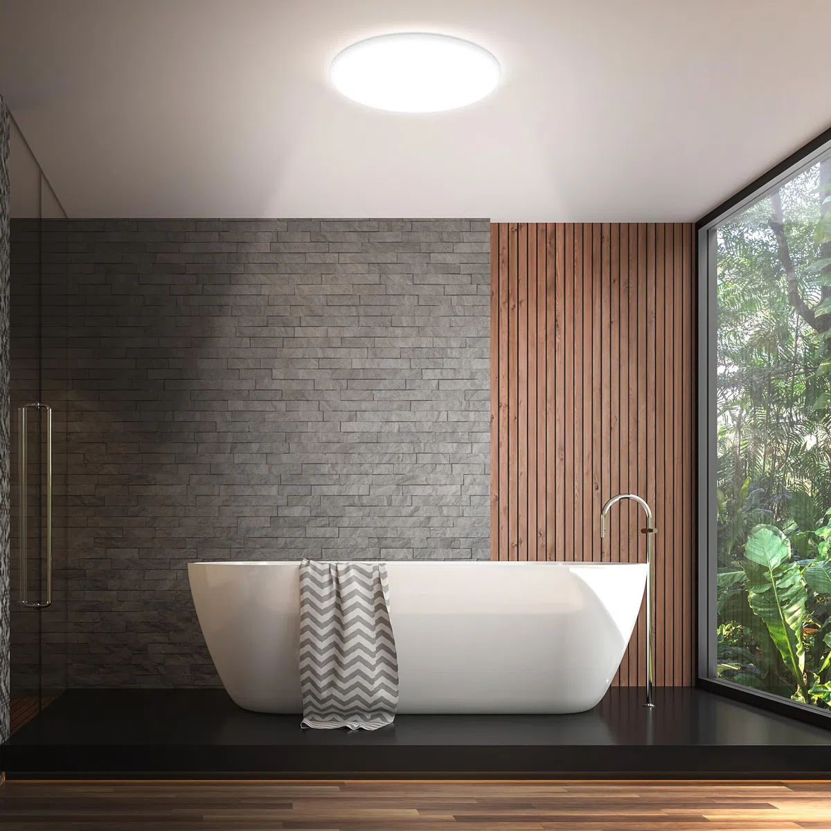 BRILONER - Plafoniera per bagno a luce indiretta, protezione da polvere e spruzzi d'acqua, bianco neutro, plafoniera LED, pannello LED, lampada da bagno, 35x5,5 cm, bianco