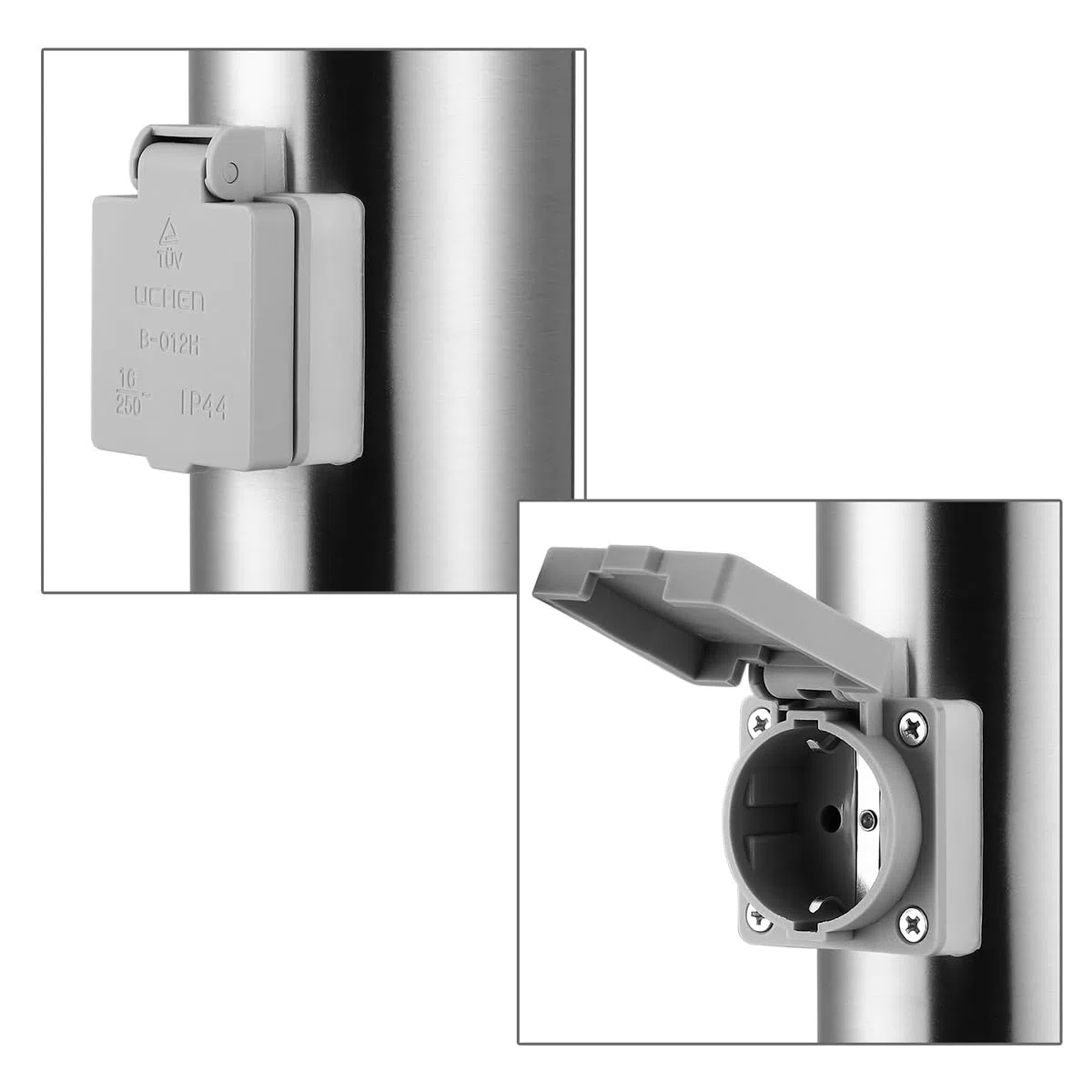 Monzana® Lampada per Vialetto Acciaio Inox Attacco E27 Luce Esterni Paletto Illuminazione Sentiero Piantana Esterno