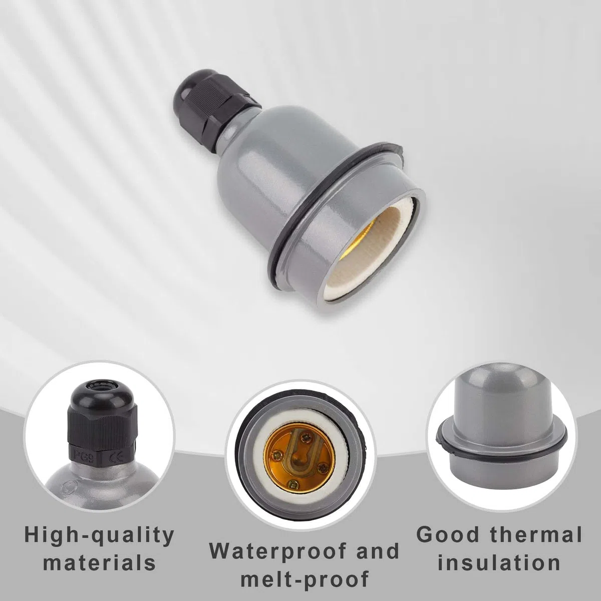 4 pezzi PortalampadaE27 perlampadine, Portalampade, AttaccoE27, PortalampadaE27 a vite, PortalampadaE27 Porta, PortalampadaE27, impermeabile, isolato termicamente, interfaccia standard E27
