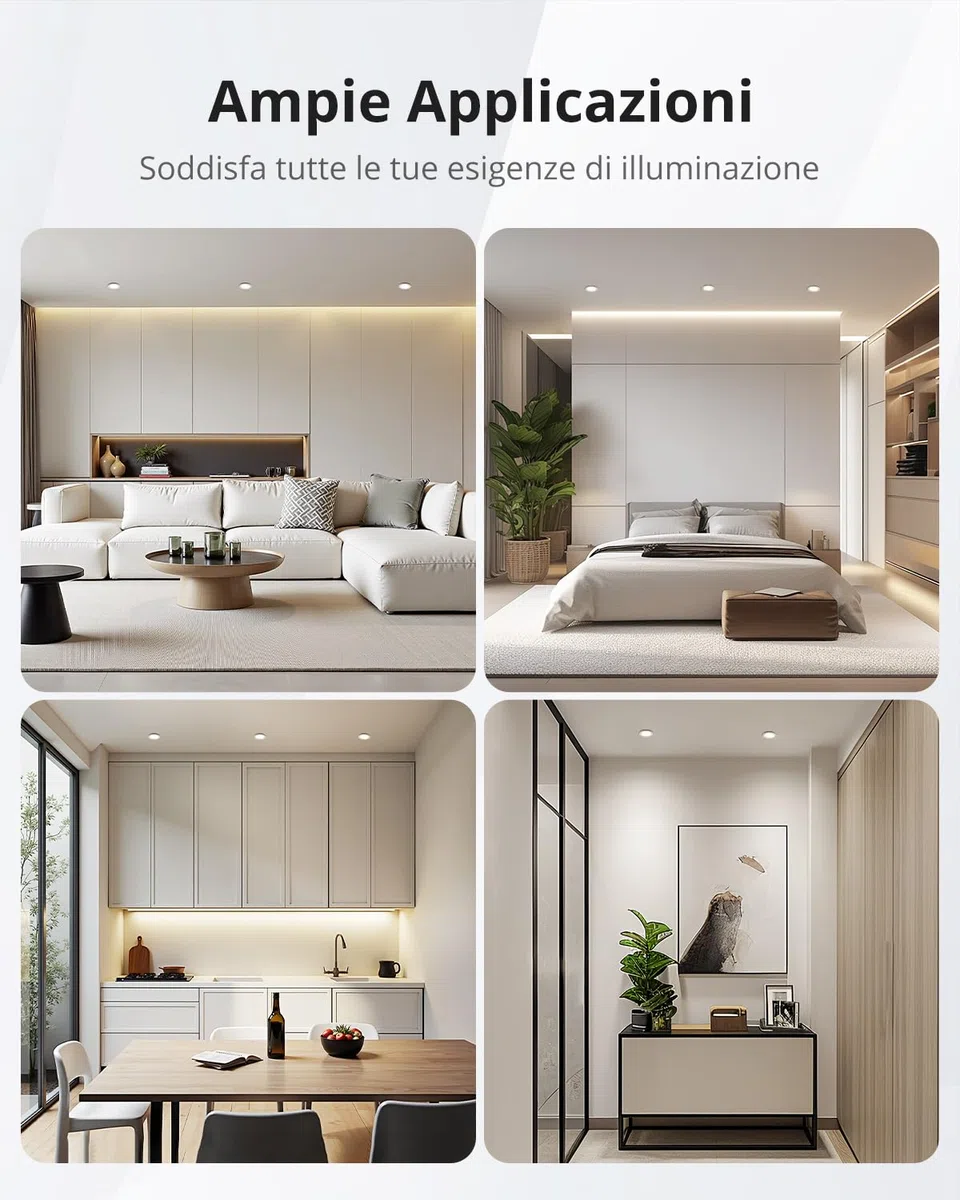 Gr4tec Faretti LED da Incasso per Cartongesso IP65, 10x 5W Faretti LED Soffitto Incasso Cartongesso Bianco Naturale 4000K, Faretto LED Interno 35mm Ultrasottili para Bagno Cucina, Foro 68-80mm