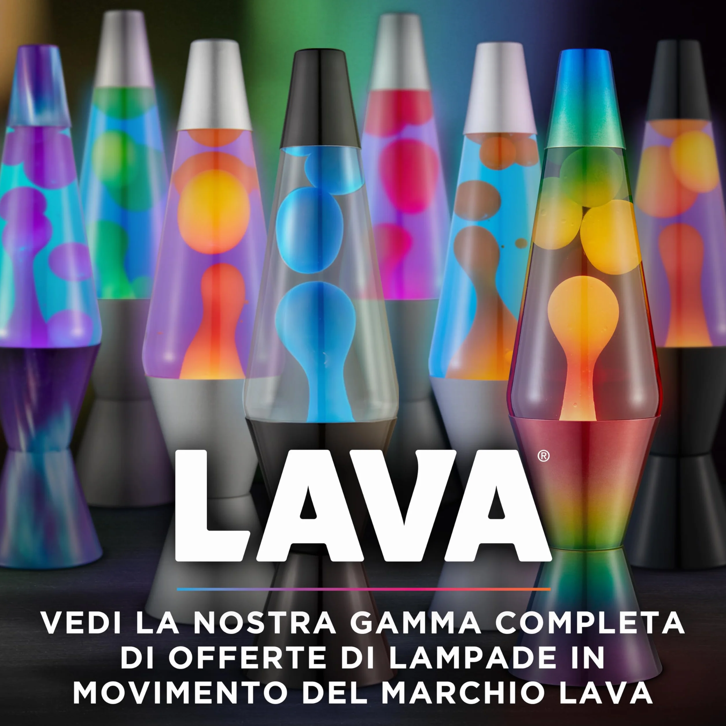 LAVA® - Lampada Lava 2125, cera gialla, liquido viola, base e cappuccio argento, lampada di movimento originale di marca LAVA® da 14,5 pollici