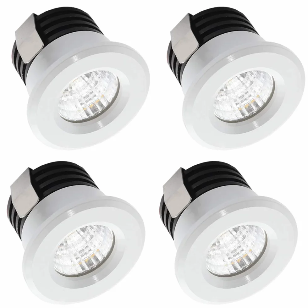 4 x Mini Faretti LED da Incasso 3W Bianco Caldo,Luci Mini Faretto LED Per Il Vetrina Station di Interni Illuminazione Cartongesso Incl.Seperated Trasformatore