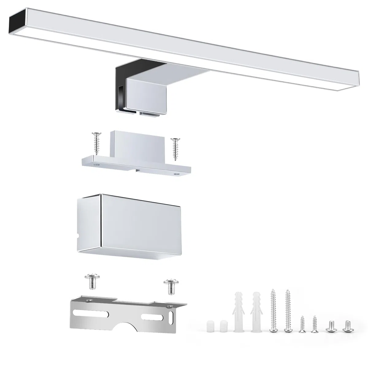 Lampada LED per specchio da, 8W 45 cm 230 V Luce neutra 4000K, Lampada da bagno moderna per luce da trucco, Lampada da mobile Luce da parete per bagno. IP 44 Impermeabile alluminatura