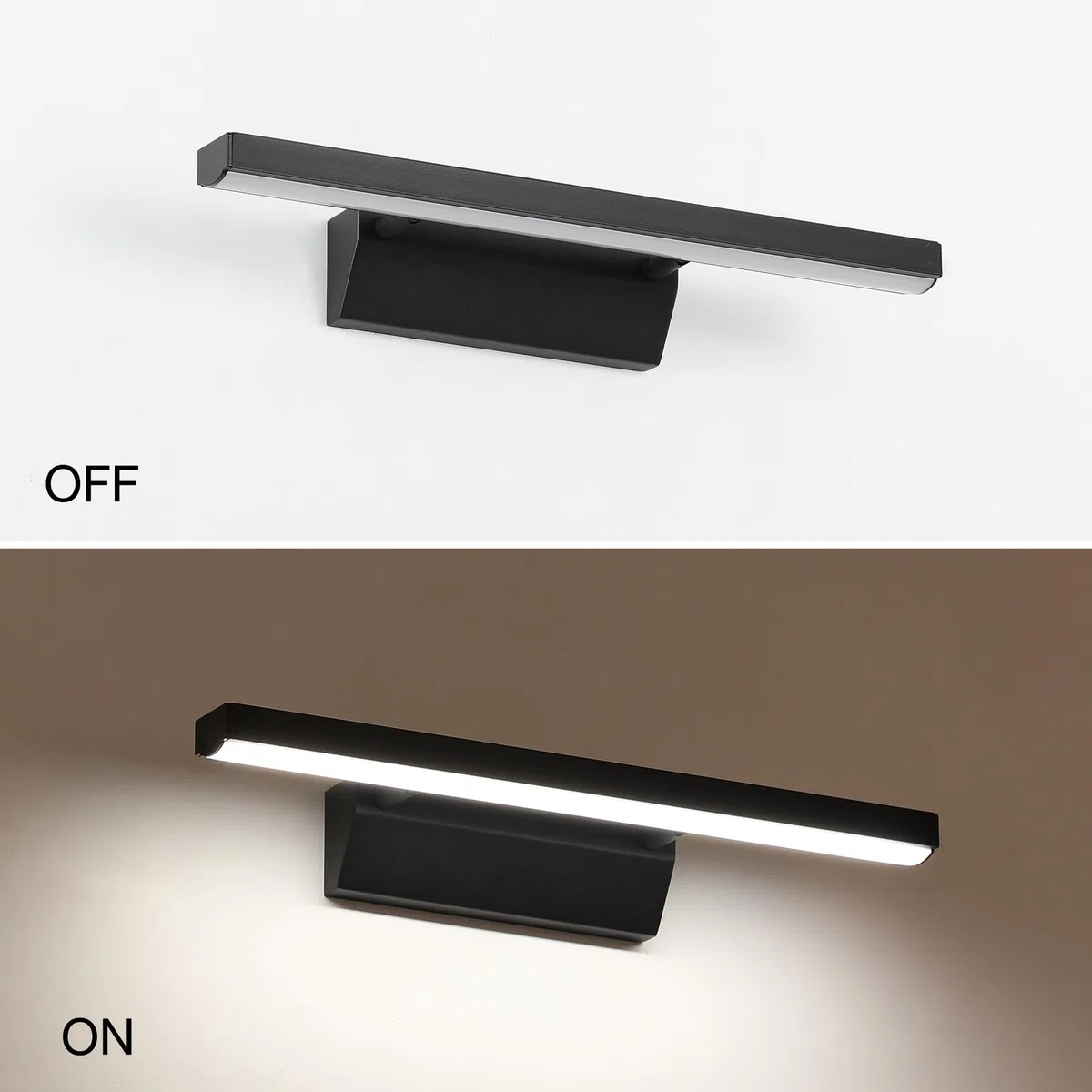 LED Specchio Lampada 9W 680lm Bagno Bianco Neutro 4000K IP44 No Flicker 230V (Nero, 40cm)