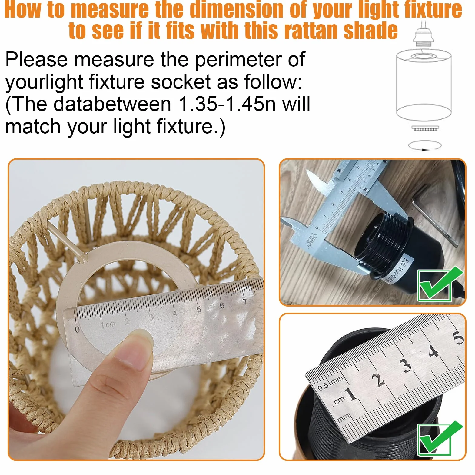 Paralume Lampada 2 Pezzi Paralume Rattan Retrò Boho Larghezza 15 cm E27 E14 per Lampadario Soffitto Lampada da Tavolo Lampade da Terra Pendenti