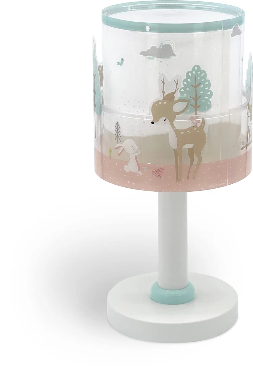 Dalber Lampada da tavolo o comodino per bambini Loving Deer cervo animali rosa, 61271
