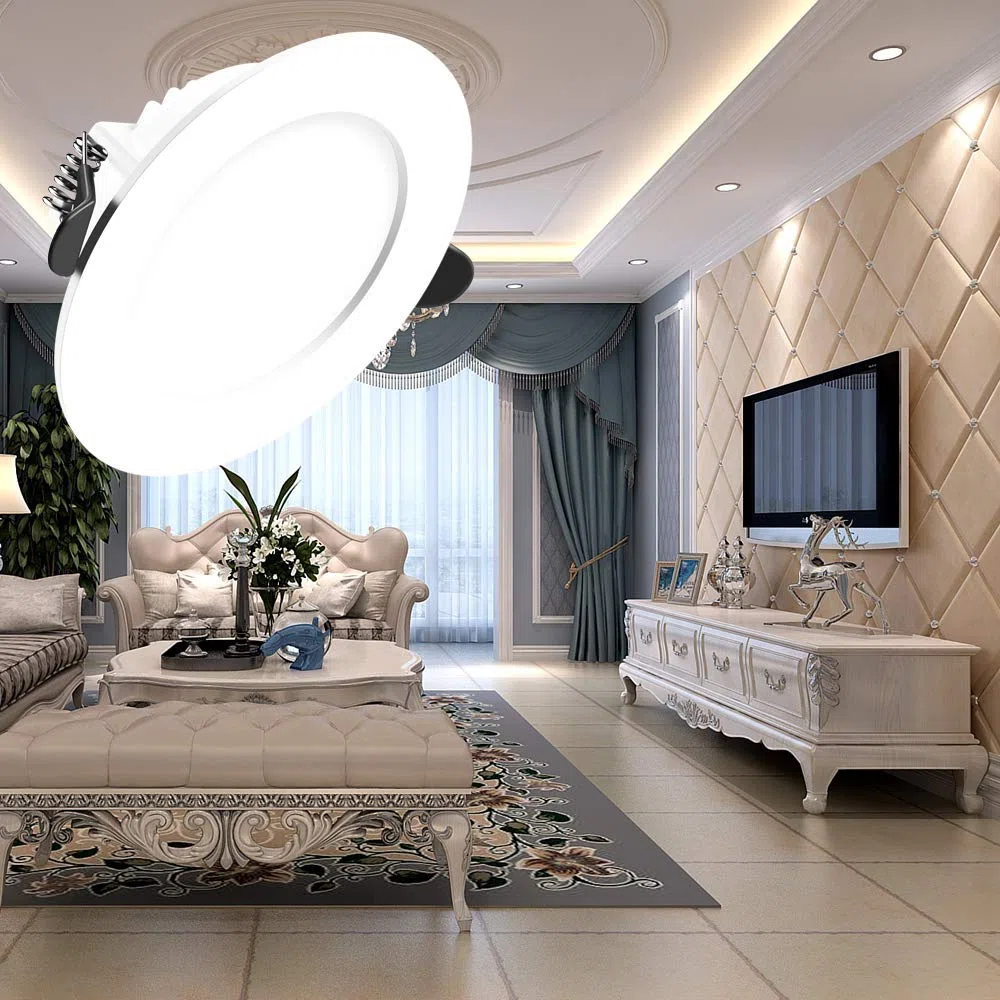 Faretti Led da Incasso Per Cartongesso,7W Equivalenti a 70W,Luce Bianca Fredda 6000K Luci Ultrasottili da Soffitto per Cartongesso da Interno,Rotondo Alluminio Métal,Slim Bianca Downlights, Set da 12