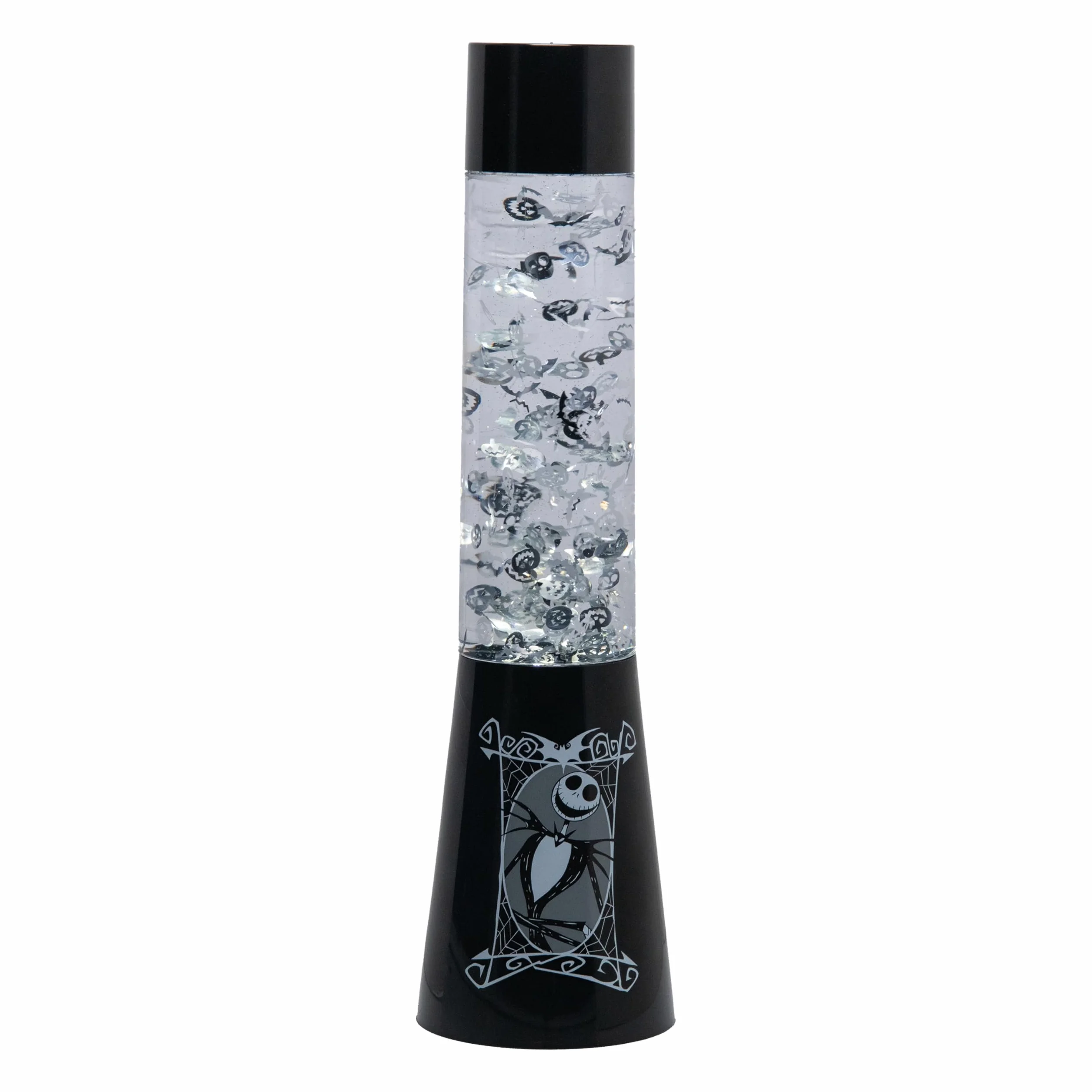 Paladone Nightmare Before Christmas, lampada a flusso liquido glitterato con zucca, teschi e pipistrelli galleggianti, prodotto Disney con licenza ufficiale, decorazione spettrale da collezione Jack