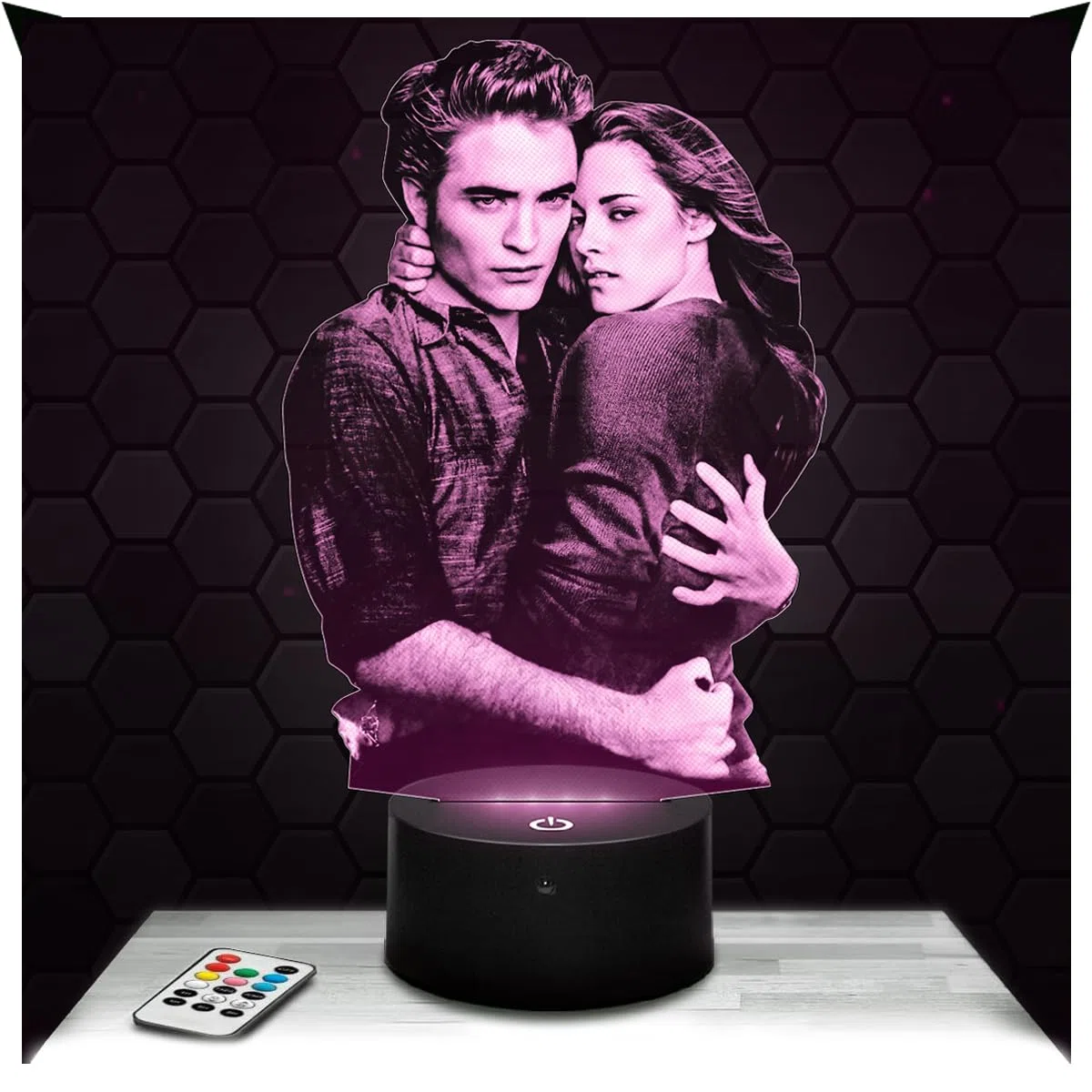 Lampephoto.fr - Lampada 3D Twi light Decorazione Ragazzo Ragazza Lampada 3D Film Serie Twi light Idea Regalo Decorazione Luce Notturna Tattile Scrivania originale per Natale, Lampada da Comodino