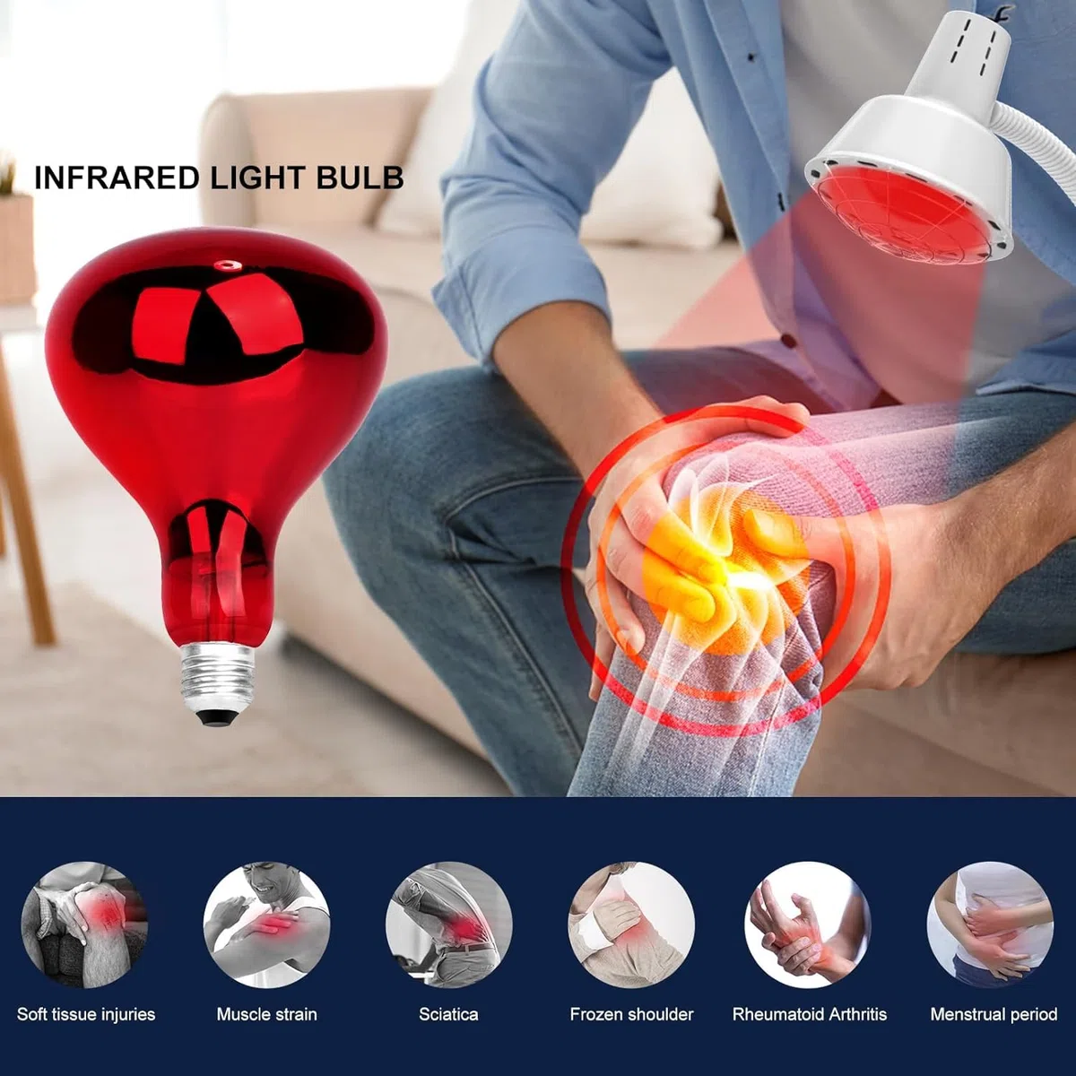 YUNCHI Lampada a infrarossi E26/E27, 275W, 230V, luce rossa calda, per animali domestici, 1 pezzo