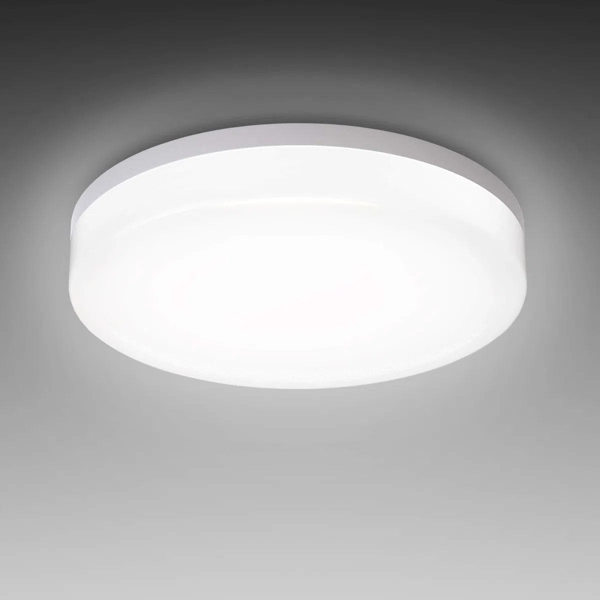 B.K.Licht Plafoniera LED, lampadario bagno a luce bianca naturale 4000K, 13W, 1600 Lm, lampada da soffitto resistente agli schizzi d'acqua IP54, plafoniera diametro 22cm, plastica, 230V