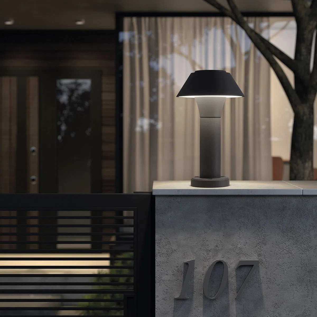 Palo della luce da giardino BUCKET antracite LED SMD 10.50W faro da esterno IP65 (H.30cm). Beacon o over-wall orientato per cortili, murales, portici e terrazze.