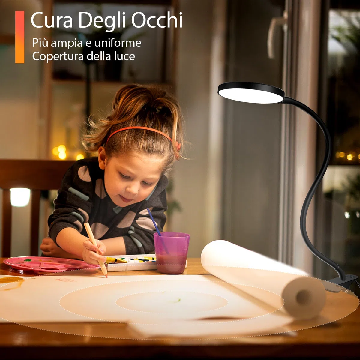 iFalarila Light 97 LED Lampada con Pinza con Telecomando 40CM Lampada da Lettura [Timer di 1 Ora] Lampada da Letto per Libro, Lavoro, Letto, Tavolo (Caricatore USB Incluso)