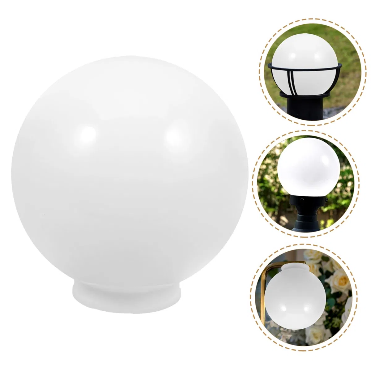 PRETYZOOM Paralume Sferico Acrilico 7.87In Coprilampada Da Esterno Globo Lampione Rotondo Protezione Lampada Per Giardino Patio Facile Installazione Decorazione