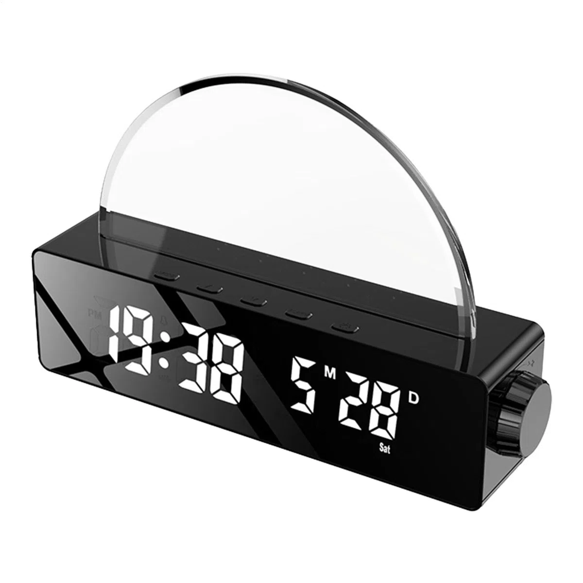 Generico Sveglia per bambini Alba, Sveglia con luce alba, Sveglia con luce e altoparlante, Sveglia intelligente, Sveglie per camere da letto, Display multicolore per chi ha il sonno pesante,