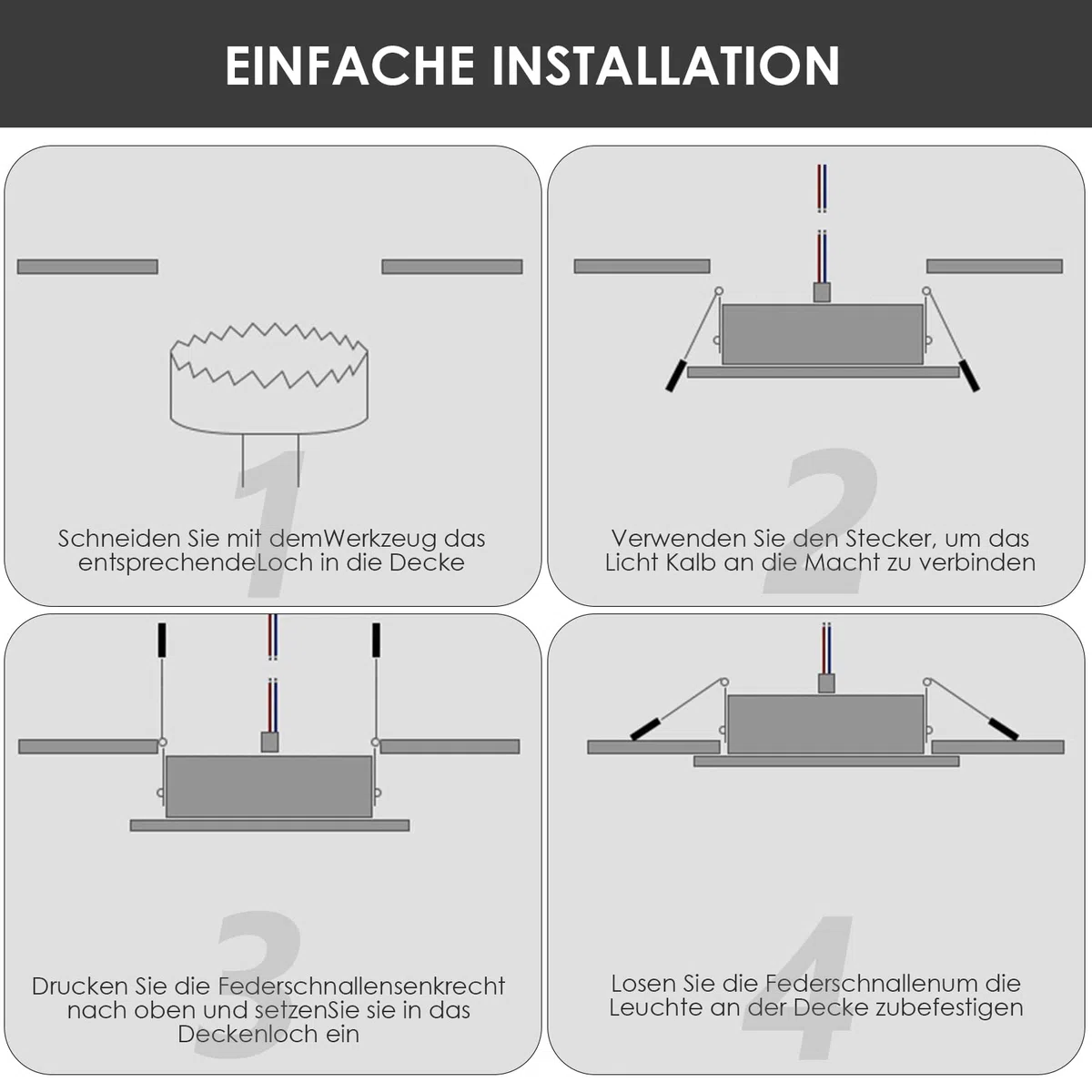 Faretti LED da incasso da 230 V, dimmerabili, 7 W, set da 6 faretti da incasso da soffitto, foro Ø 85-100 mm, IP44, ultra piatti, per bagno e soggiorno