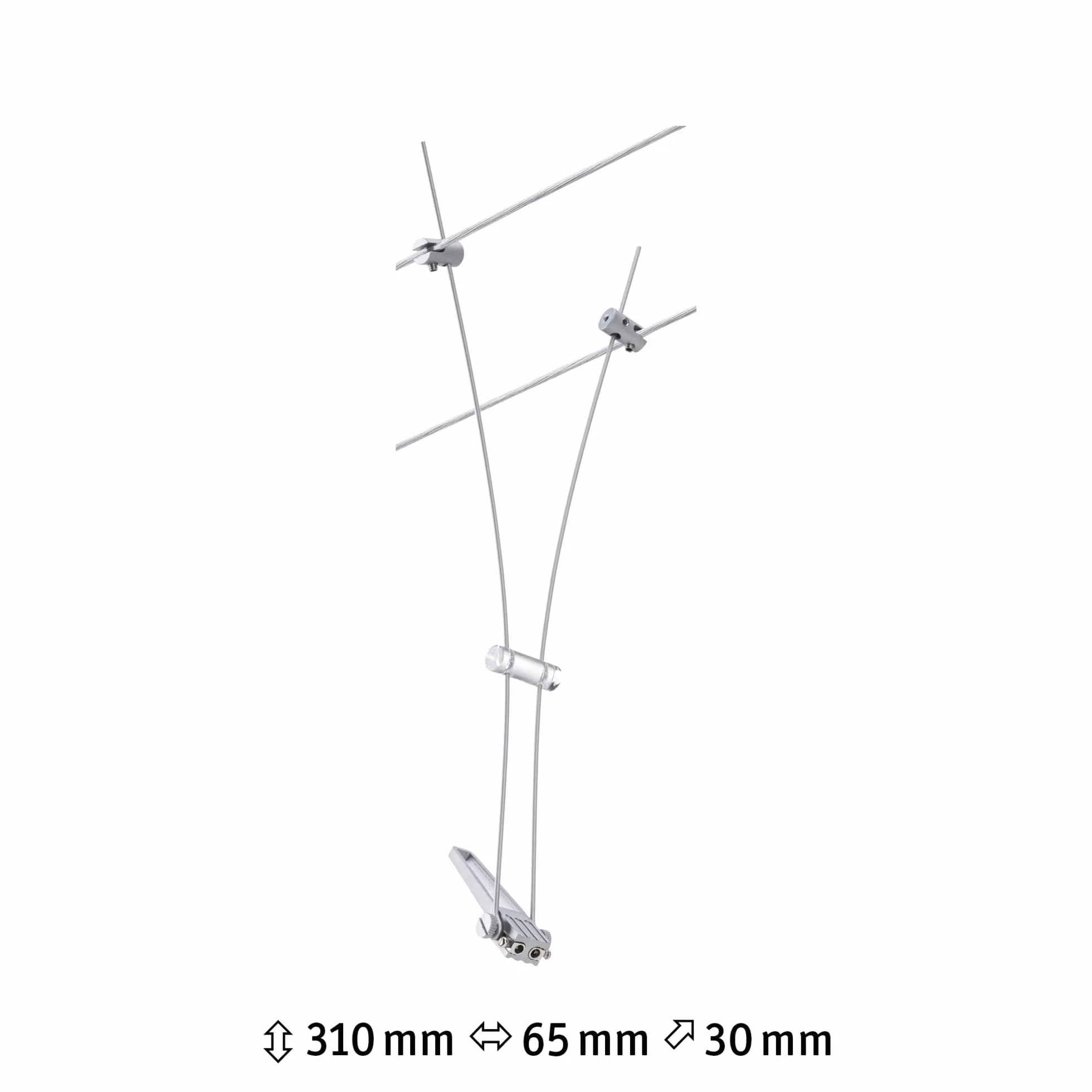 Paulmann CorDuo, punto luce singolo per sistema di cavi per faretti, 94487, Comet, massima CC: 12V 50 Watt, estensibile, cromato, opaco, cavi in metallo, GU 5,3, senza lampadine