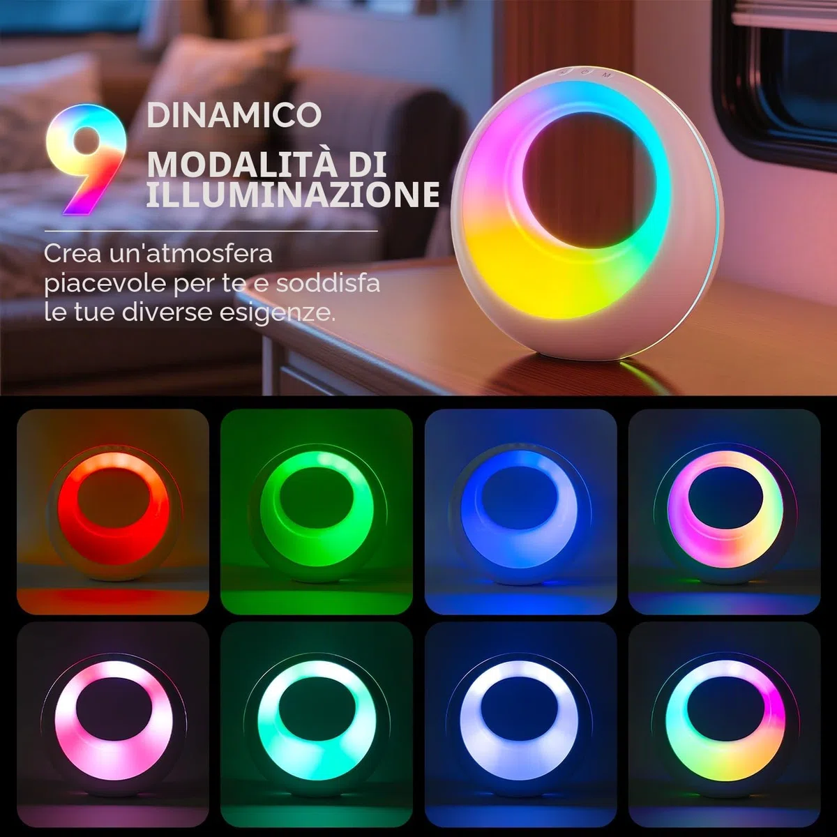 Auxmir Luce Notturna Bambini, Lampada da Comodino Touch, Abat Jour da Comodino Telecomando, Funzione Timer, Ricaricabile 2000mAh, 7 Colori RGB, 9 Modalità, Dimmerabile, per Camera da Letto, Soggiorno