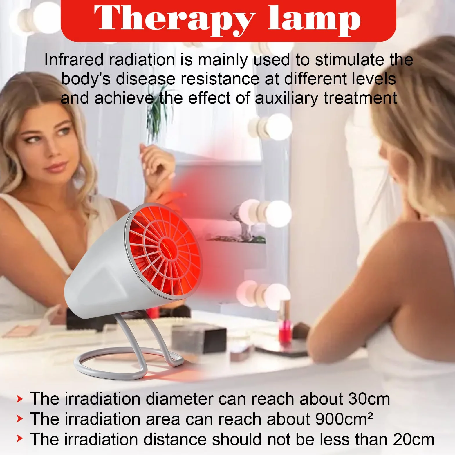 PORFOYO Lampada a infrarossi, lampada rossa da 150 W, lampada di calore a infrarossi, lampada rossa di calore con timer e temperatura regolabile, angolo regolabile lampada a infrarossi da tavolo