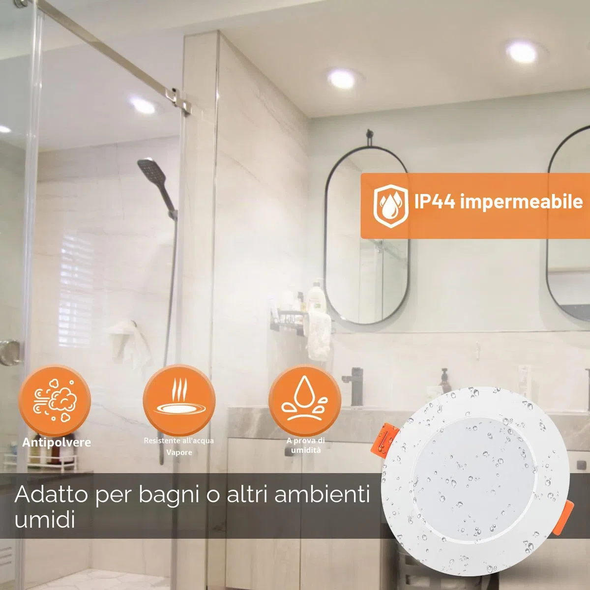 Tomosu Faretti LED da Incasso per Cartongesso, 5W 450LM Luci da Soffitto Interno, Luce Naturale 4000K, Faretto led incasso IP44, Diametro Foro Ø75-90mm, AC 220-240V, Set di 10