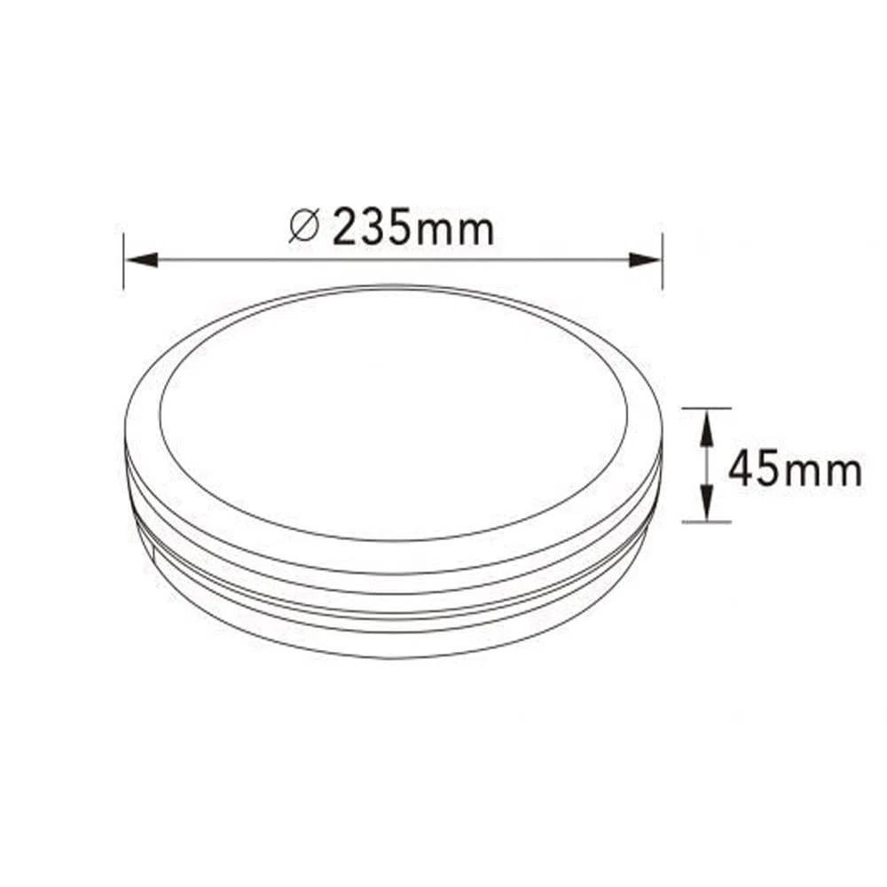 Plafoniera Bianca a LED per interno ed esterno da Soffitto e Parete 29W 3940 Lumen IP65 CCT Switch Luce Calda Naturale Fredda Ø235mm 220V (Bianco)